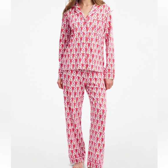 Roller Rabbit Monkey PJs Red S - Picture 1 of 9